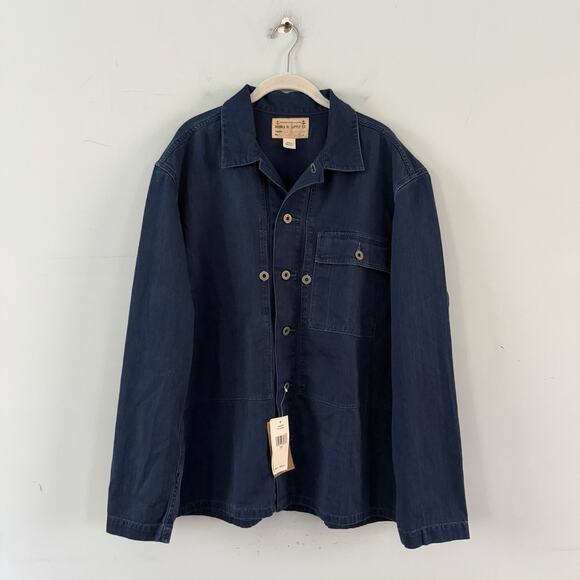 NWT RRL Double RL Indigo Herringbone Twill Overshirt Chore Mens Jacket - Picture 3 of 7